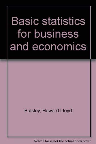 Imagen de archivo de Basic statistics for business and economics a la venta por HPB-Red