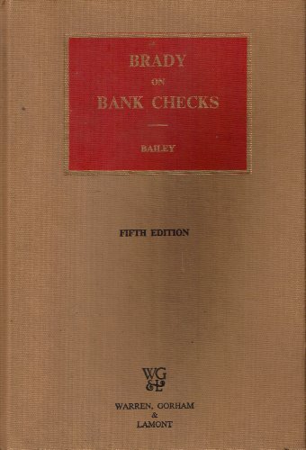 Stock image for Brady on bank checks for sale by ThriftBooks-Atlanta