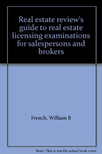 9780882626284: Real estate reviews guide to real estate licensing examinations: For salespersons and brokers