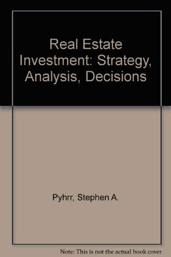 9780882626505: Real Estate Investment: Strategy, Analysis, Decisions