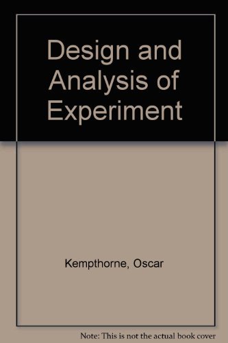 Design and Analysis of Experiments