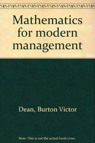 Imagen de archivo de Mathematics for modern management a la venta por ThriftBooks-Atlanta