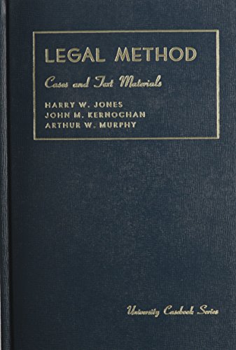 Beispielbild fr Jones, Kernochan and Murphy's Cases and Materials on Legal Methods, Successor Edition (University Casebook Series) zum Verkauf von Wonder Book