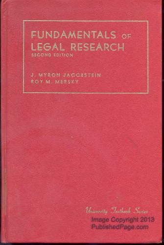 Stock image for Fundamentals of Legal Research for sale by Better World Books