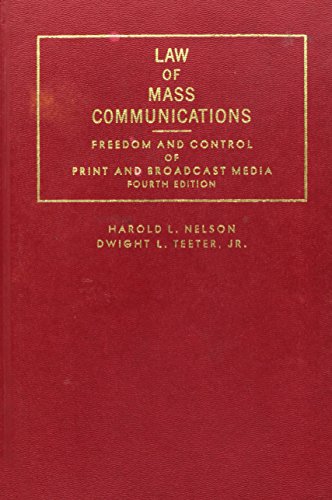 Imagen de archivo de Law of mass communications: Freedom and control of print and broadcast media a la venta por HPB-Emerald