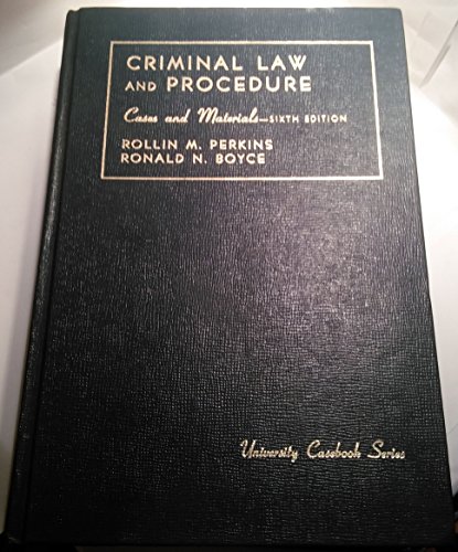 Imagen de archivo de Cases and Materials on Criminal Law and Procedure a la venta por Virginia Martin, aka bookwitch