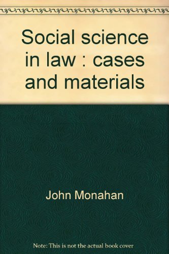 Stock image for Social science in law: Cases and materials (University casebook series) for sale by Phatpocket Limited