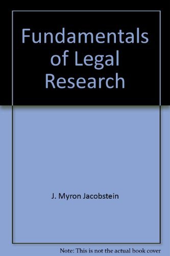 Beispielbild fr Fundamentals of Legal Research zum Verkauf von HPB-Red