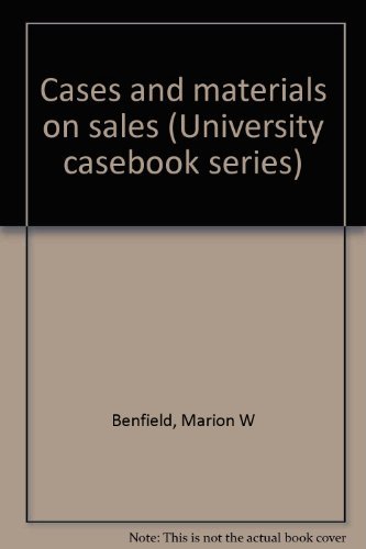 9780882773247: Cases and materials on sales (University casebook series)