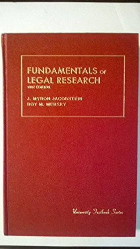 Stock image for Fundamentals of legal research (University textbook series) for sale by HPB-Red