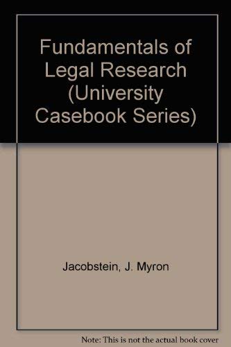 Beispielbild fr Fundamentals of Legal Research (University Casebook Series) zum Verkauf von HPB-Red