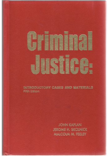 Beispielbild fr Criminal justice : introductory cases and materials. zum Verkauf von Kloof Booksellers & Scientia Verlag