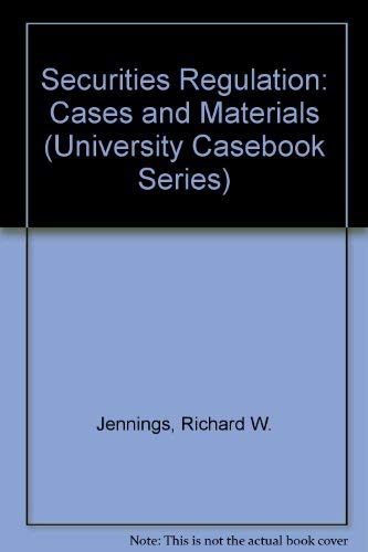 Stock image for Securities Regulation: Cases and Materials (University Casebook Series) for sale by HPB-Red