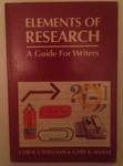 Imagen de archivo de Elements of Research : A Guide for Writers a la venta por Better World Books: West
