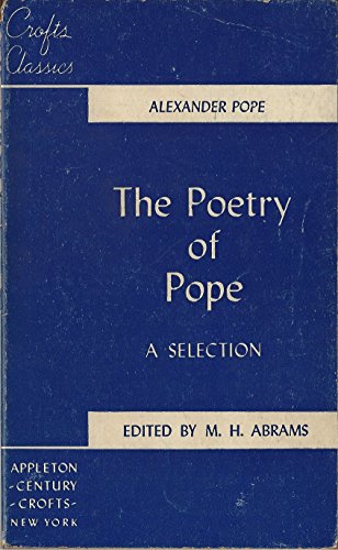 Beispielbild fr Poetry of Pope a Selection (Crofts classics) zum Verkauf von BookHolders