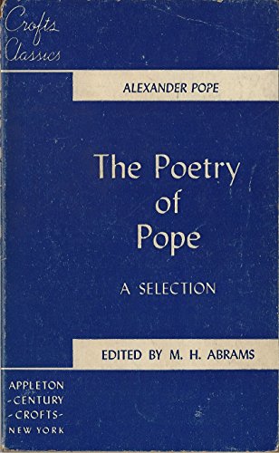 Imagen de archivo de Poetry of Pope a Selection (Crofts classics) a la venta por BookHolders