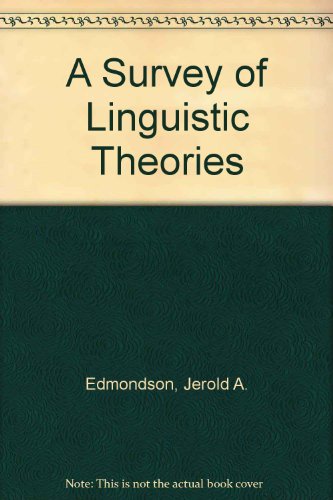 Stock image for A Survey of Linguistic Theories for sale by Bookmans