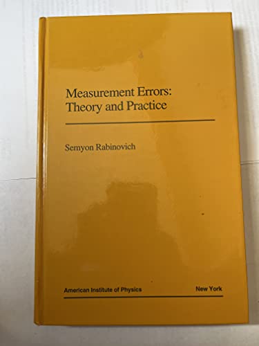 9780883188668: Measurement Errors: Theory and Practice