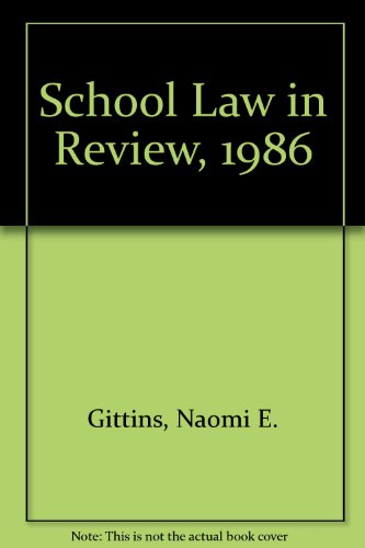 Beispielbild fr School Law in Review, 1986 zum Verkauf von HPB-Red