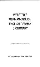 Beispielbild fr Webster's German-English, English-German Dictionary zum Verkauf von Wonder Book