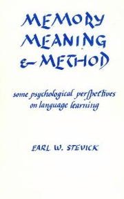 Immagine dell'editore per Memory, Meaning and Method: Some Psychological Perspectives on Language Learning venduto da ThriftBooks-Atlanta