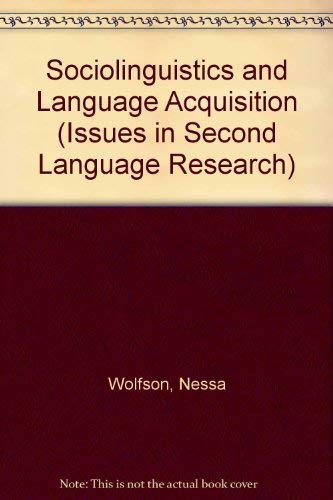 Beispielbild fr Sociolinguistics and Language Acquisition (Issues in Second Language Research) zum Verkauf von Books From California