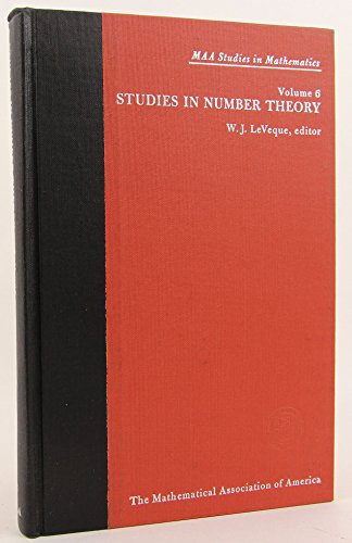 Beispielbild fr Studies in Number Theory. Studies in Mathematics, Volume 6 zum Verkauf von Zubal-Books, Since 1961
