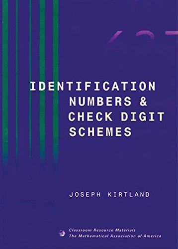9780883857205: Identification Numbers and Check Digit Schemes Paperback (Classroom Resource Materials)