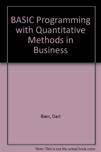 Stock image for BASIC Programming with Quantitative Methods in Business for sale by Newsboy Books