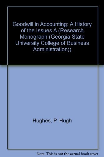 9780884061199: Goodwill in Accounting: A History of the Issues A (RESEARCH MONOGRAPH (GEORGIA STATE UNIVERSITY COLLEGE OF BUSINESS ADMINISTRATION))