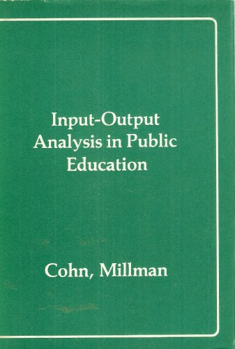 Stock image for Input-Output Analysis in Public Education for sale by HPB-Red