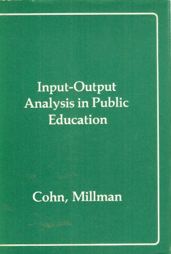 9780884101550: Input-output Analysis in Public Education