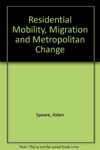 Stock image for Residential Mobility, Migration, and Metropolitan Change for sale by BookDepart