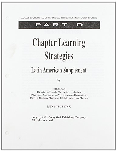 9780884154709: Instructor's Manual: Latin American Supplement (Managing Cultural Differences)