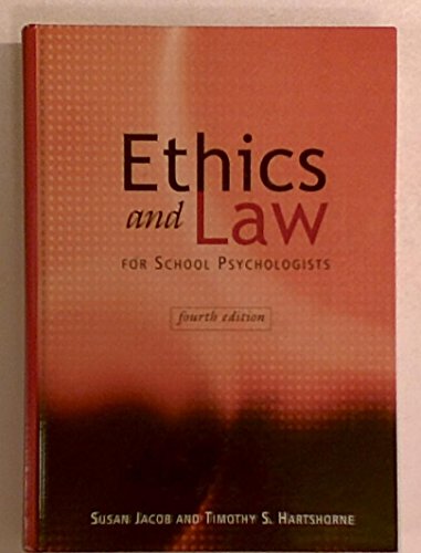 Imagen de archivo de Ethics and Law for School Psychologists a la venta por HPB-Red