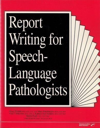 Beispielbild fr Report writing for speech-language pathologists zum Verkauf von Wonder Book