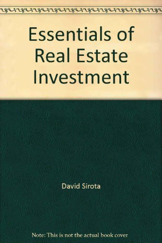 9780884626671: Essentials of Real Estate Investment