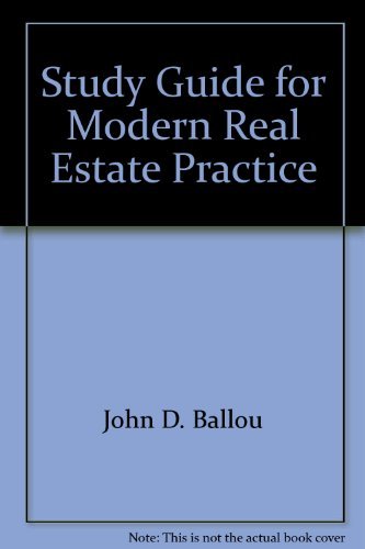 Imagen de archivo de Study Guide for Modern Real Estate Practice a la venta por HPB-Ruby