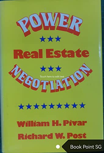 Beispielbild fr Power Real Estate Negotiation zum Verkauf von ThriftBooks-Dallas