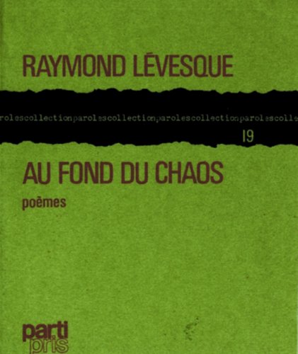 9780885120420: Au fond du chaos (Collection Paroles ; 19)
