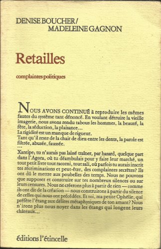 Beispielbild fr Retailles: Complaintes politiques (French Edition) zum Verkauf von Better World Books Ltd