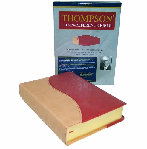 9780887075667: Thompson Chain Reference Bible (KJV, Handy Size, 2-color Tan/Red Deluxe Kirvella Material, Red Letter)