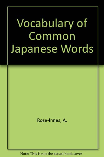 Stock image for Vocabulary of Common Japanese Words for sale by PONCE A TIME BOOKS