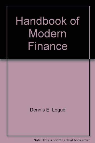Beispielbild fr Handbook of Modern Finance zum Verkauf von Better World Books