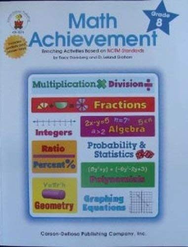 Beispielbild fr Math Achievement Grade 8 zum Verkauf von Better World Books