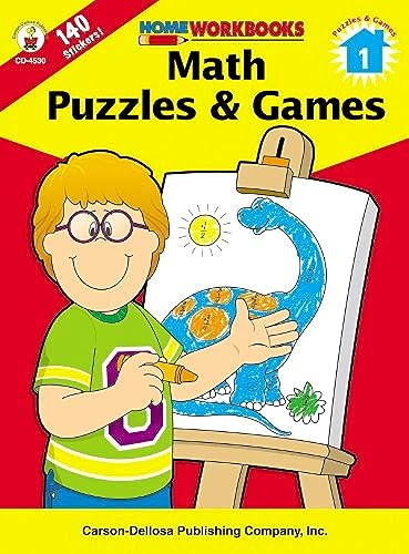 9780887247286: Math Puzzles & Games, Grade 1 (Home Workbooks)
