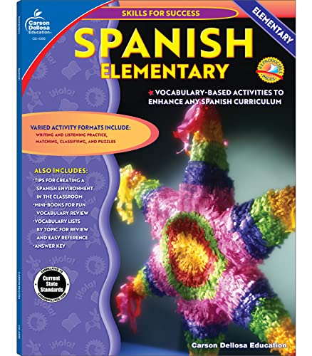 Skills For Success Elementary Spanish Workbook for Kids, Grades K-5 Spanish Vocabulary, Puzzles, and Writing Practice, Kindergarten â€” 5th Grade Spanish Classroom or Homeschool Curriculum (9780887247576) by Downs, Cynthia