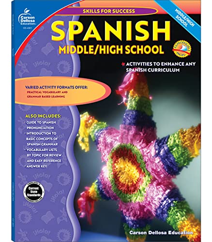 Carson Dellosa Skills for Success, Spanish Workbook for Middle School and High School Students, Learning Spanish Practice and Activity Book for Classroom or Homeschool Curriculum (9780887247583) by Downs, Cynthia