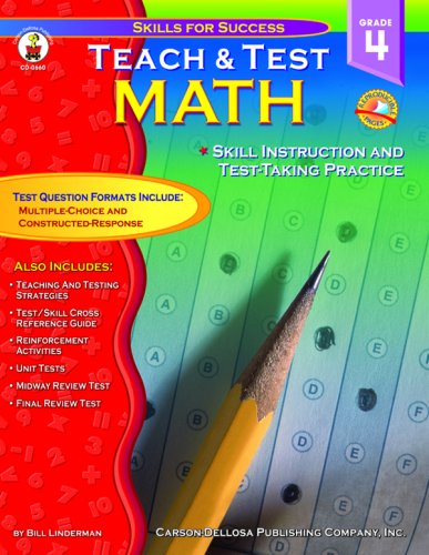 Imagen de archivo de Teach & Test Math Grade 4 a la venta por Wonder Book