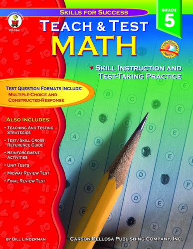 Imagen de archivo de Teach & Test Math, Grade 5 (Skills for Success) a la venta por Wonder Book